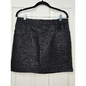 The Limited Womens Size 8 Black Tweed Boucle Mini Skirt Dark Academia Goth